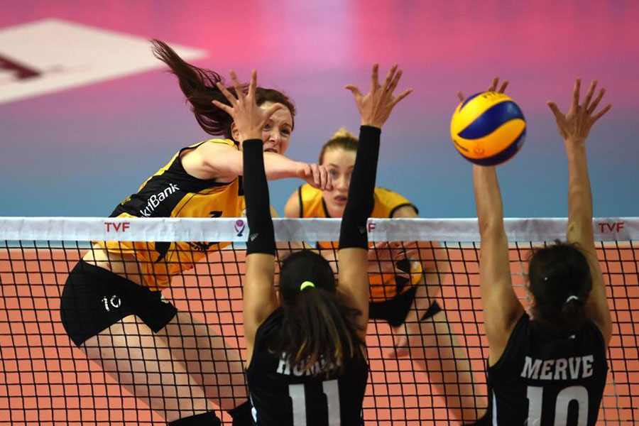 Vakifbank wins Besiktas 3-0 during Turkish Women Volleyball League match