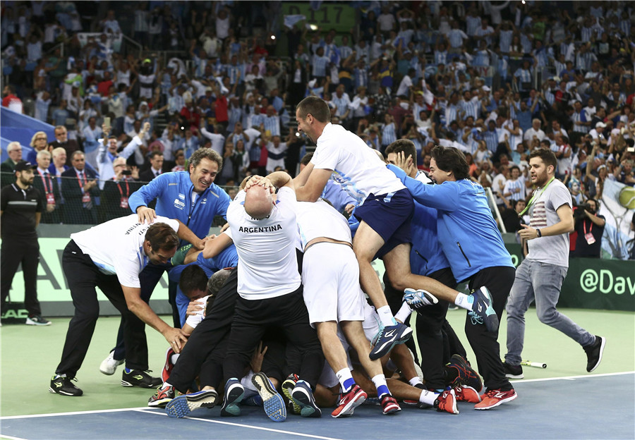 Argentina beats Croatia to claim 1st Davis Cup title