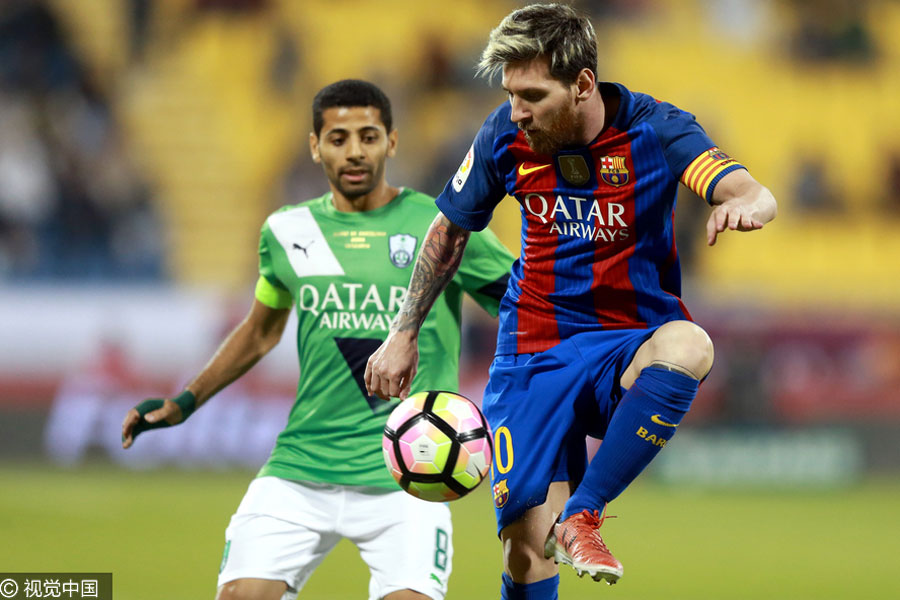 Messi meets Afghan boy famed for plastic bag shirt