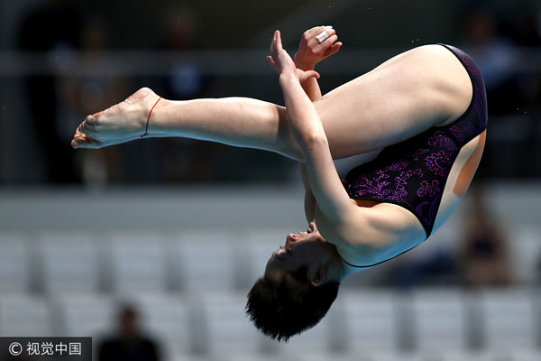 Chinese duo fall short in mixed diving team event at the worlds
