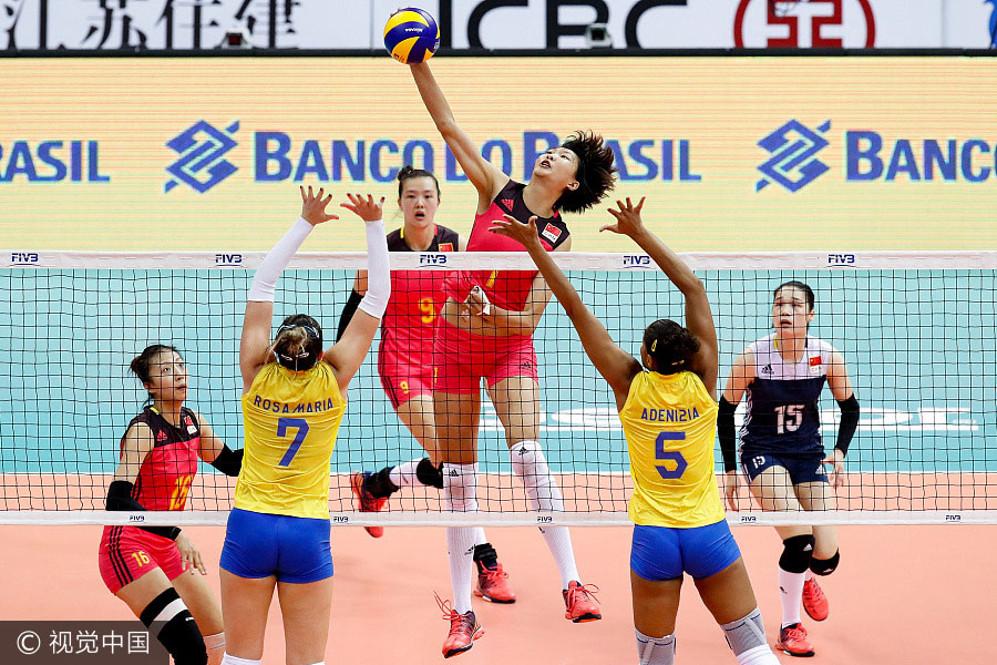 Zhu, Zhang inspire China to straight-set win over Brazil in FIVB GP finals