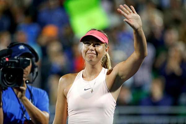 Tennis star Sharapova gets set for China Open