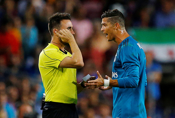 Five-game ban for Ronaldo following Supercup red card