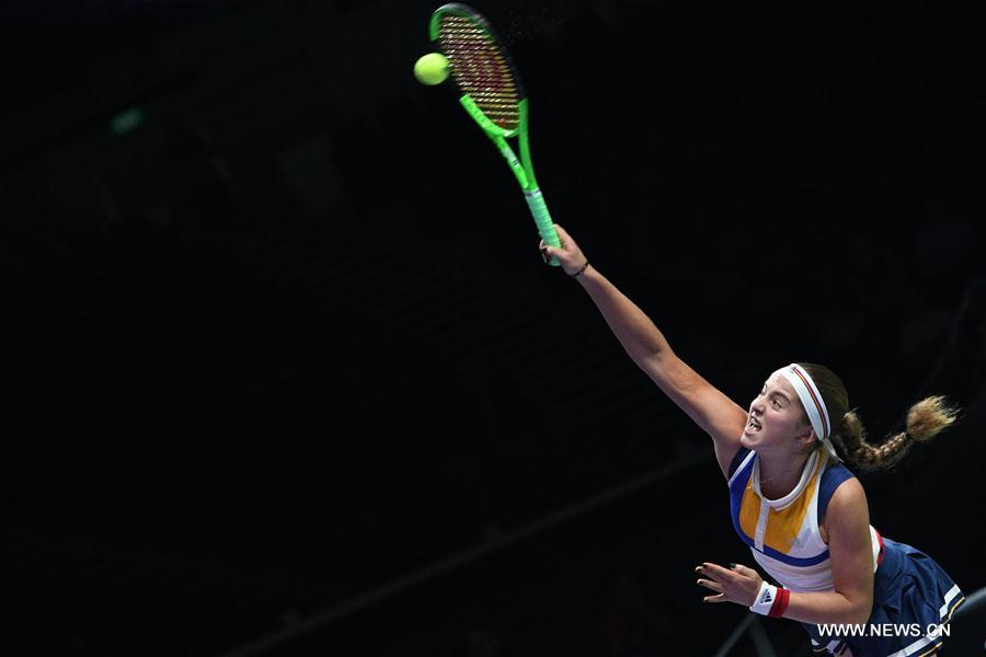 WTA Finals tennis tournament: Karolina Pliskova vs Jelena Ostapenko