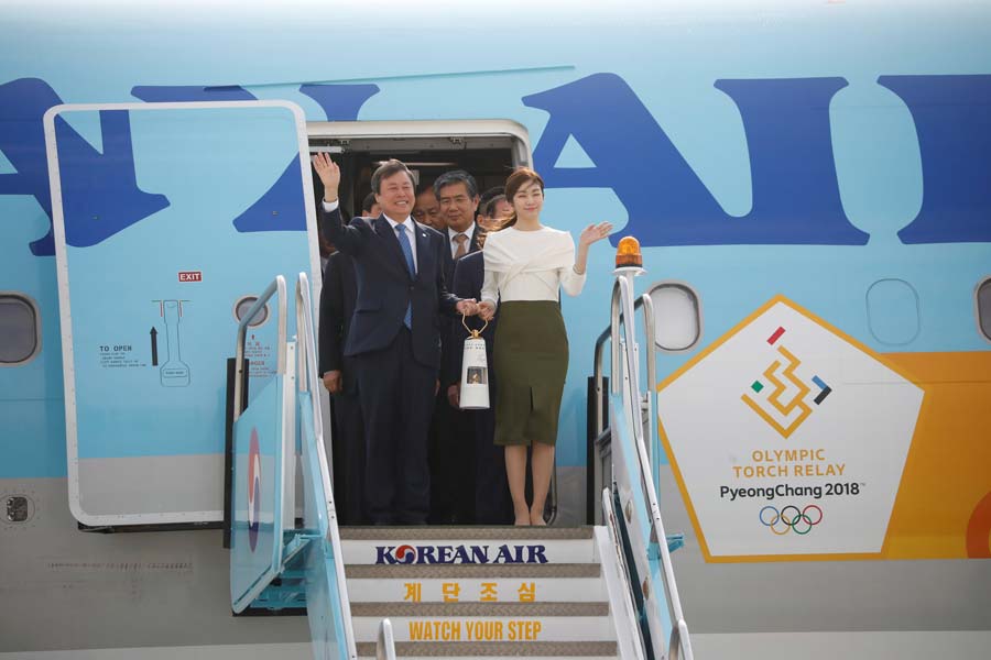 Olympic flame arrives in South Korea for 2018 Winter Games