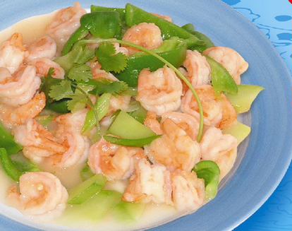 Shelled prawns in oil