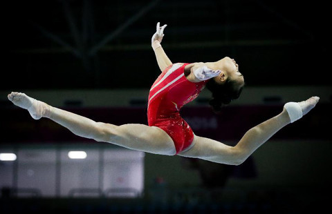 Chinese gymnastics team trains in Incheon