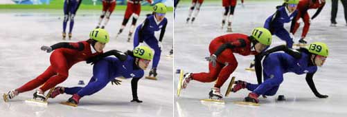 Why was S Korean short track team disqualified?