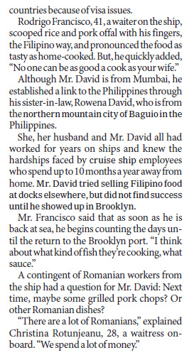 In a far port, flavors of home