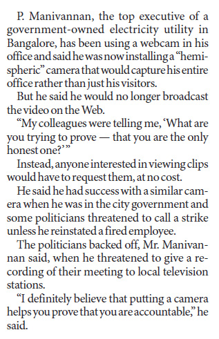 Indians see webcams as a fix for graft
