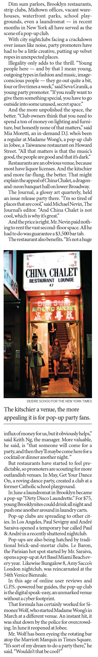 Clubs that pop up in unlikely places
