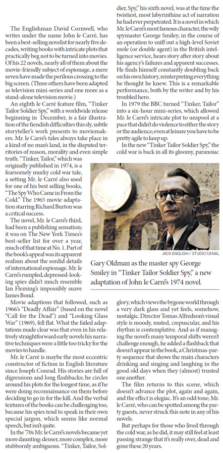 From a spy novel, a bygone world