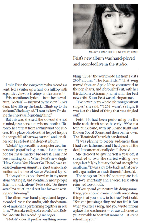 Feist's bounty of musical solitude