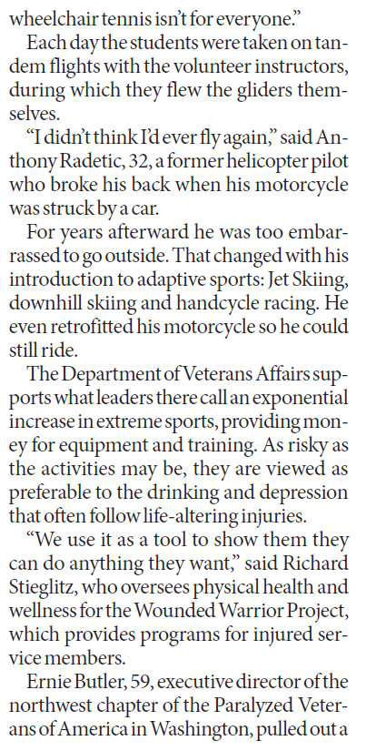 For chairbound veterans, a chance to soar high