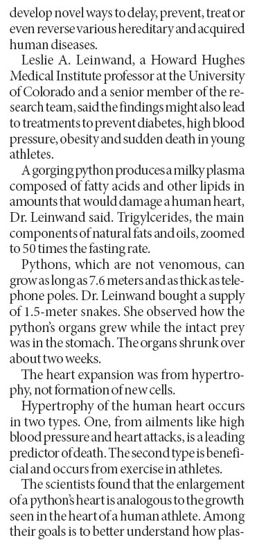 Drug ideas in a snake's gorging