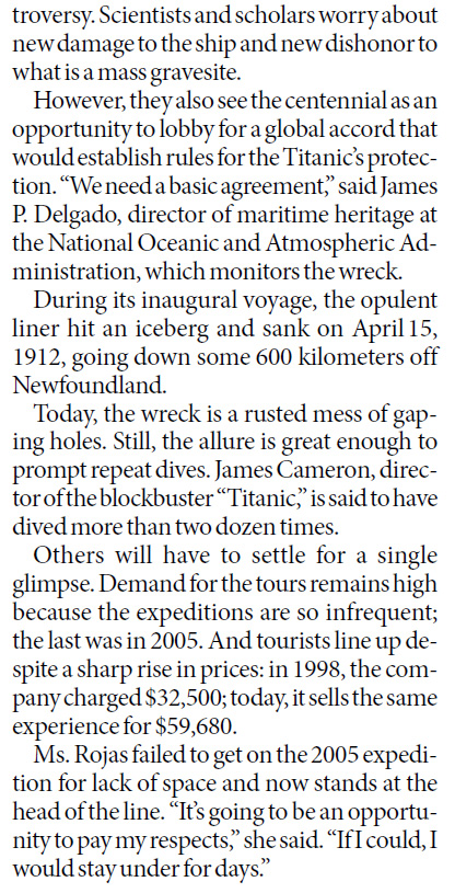 Tourists go deep (into their pockets) to see the Titanic