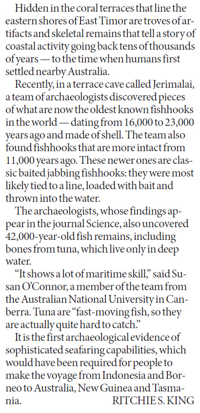 Traces of ancient anglers