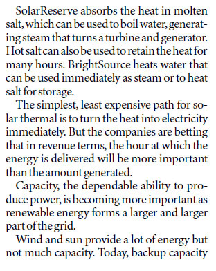 Storing the power of the sun for later use