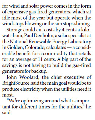 Storing the power of the sun for later use