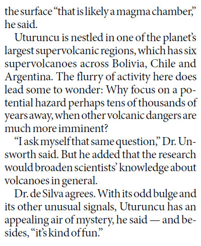 Specter of a supervolcano on a Bolivian mountain