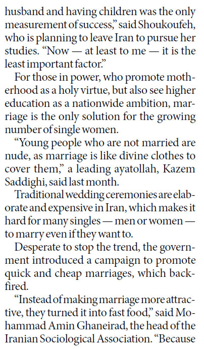 Female and single, in Iran
