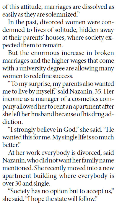 Female and single, in Iran