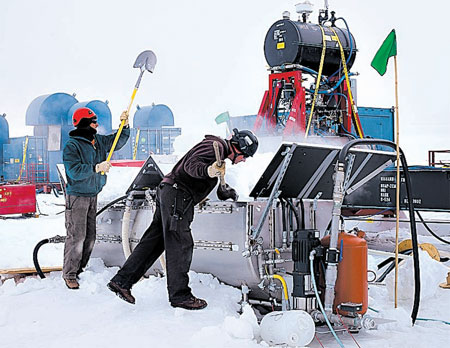 Drilling in ice for otherworldly life