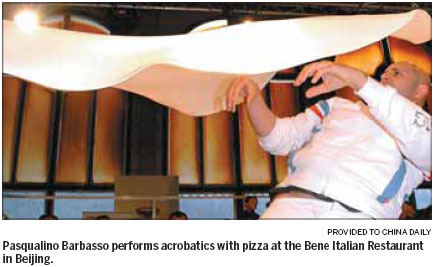 Italian pizza chef has everyone in a spin