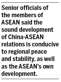 ASEAN countries speak positively of China relations