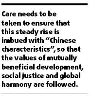 Chinese characteristics vital in growth