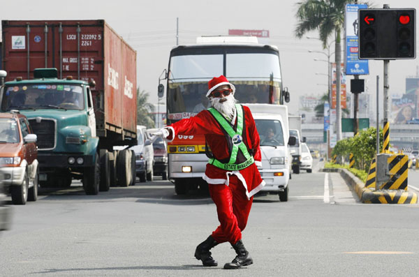 Santa the traffic controller