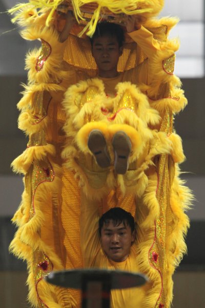 Competing for the 'Lion Dance King'