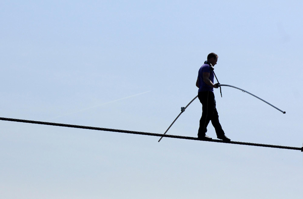 Wire walk in Niagara Falls