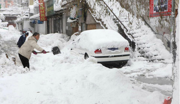 Heavy snowstorms hit NE China's Heilongjiang