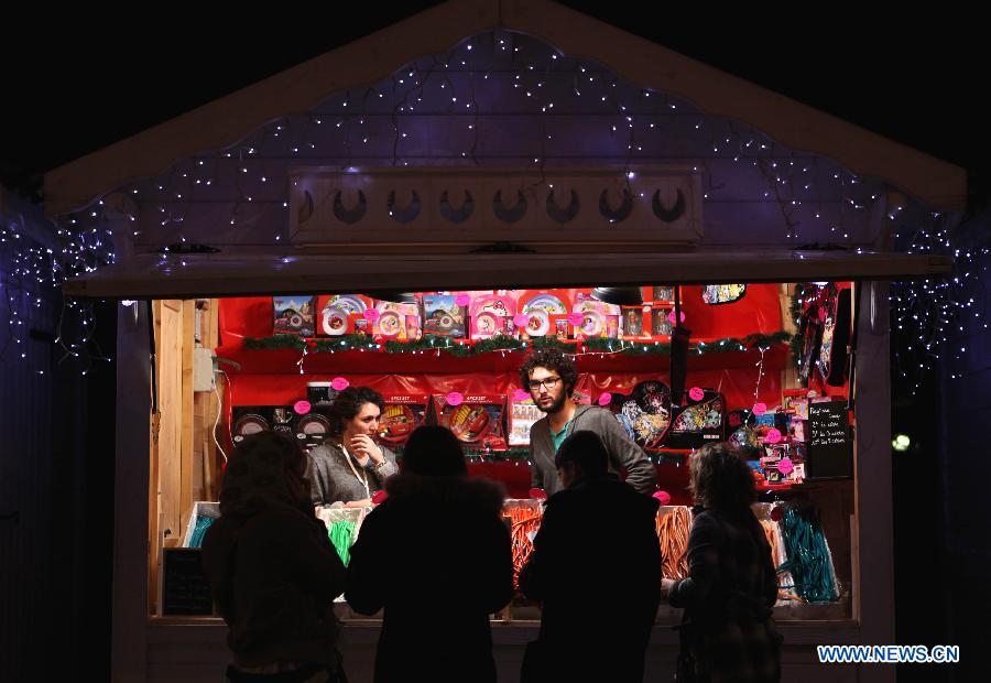 Christmas market on Champs-Elysees avenue