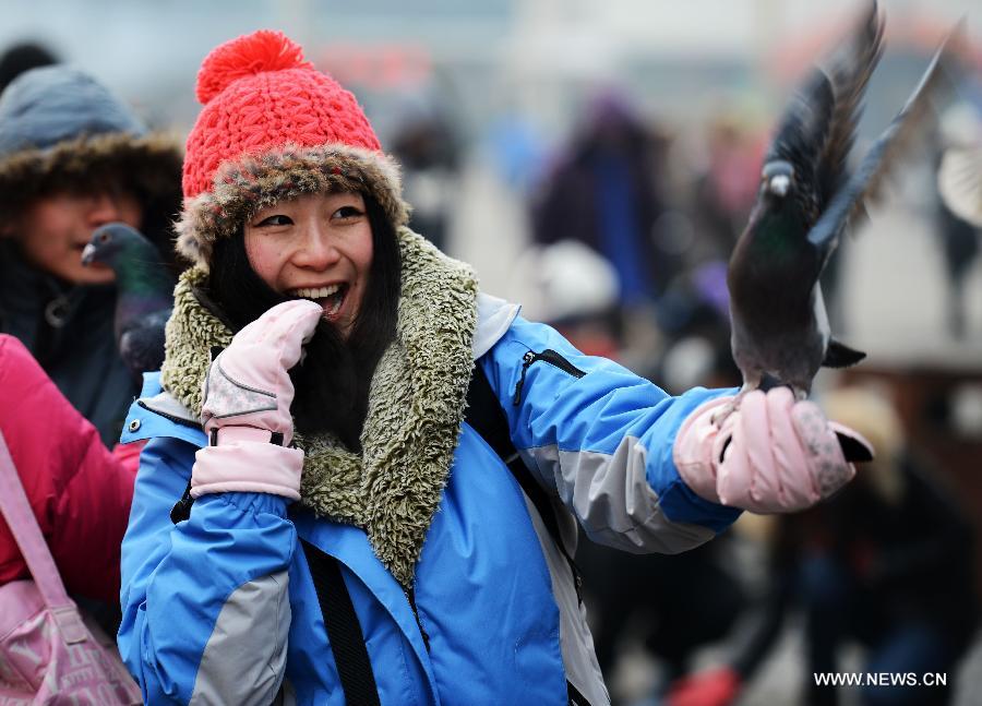 Temperature rise in Harbin brings more winter fun