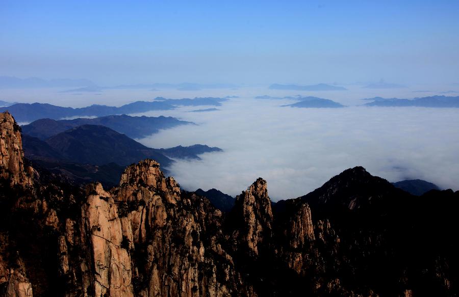 Sea of clouds at China's Huangshan Mountain