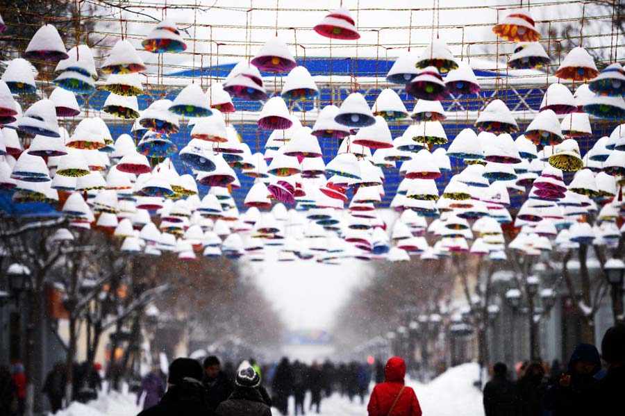 First snowfall brings seasonal charm to Harbin