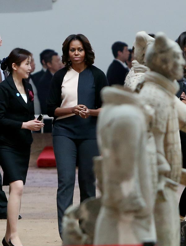 Michelle Obama sees Terracotta Warriors in Xi'an