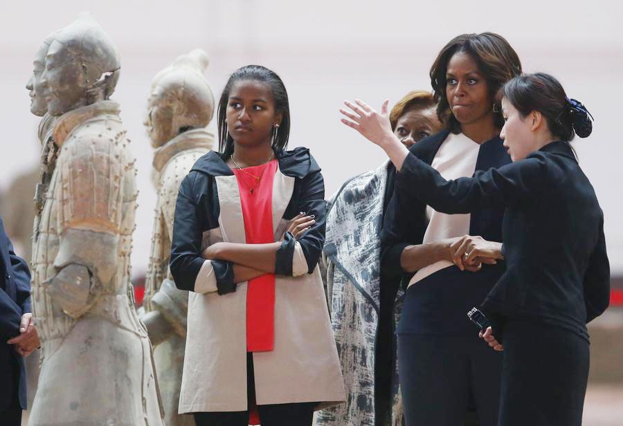 Michelle Obama sees Terracotta Warriors in Xi'an