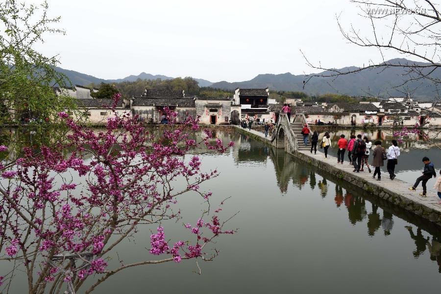 Spring scenery of Hongcun village, E China