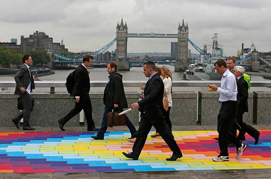 London Bridge is colorful