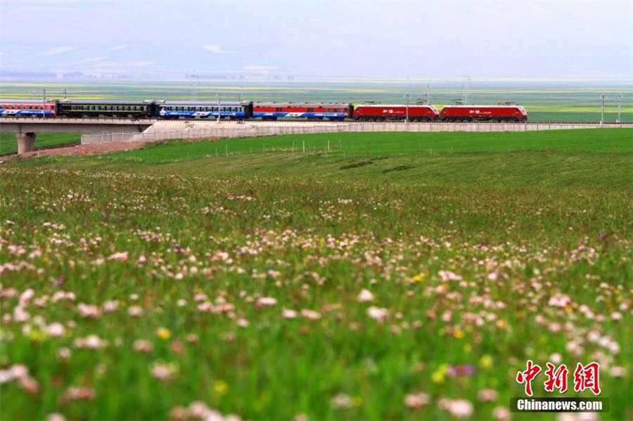 Spectacular scenery along Lanxin High-speed Rail