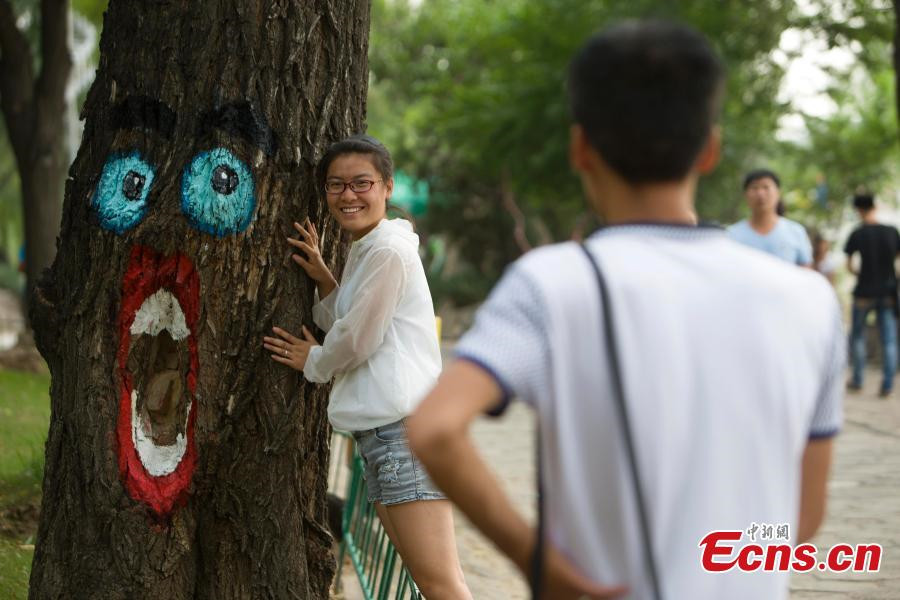 Tree paintings draw tourists to park