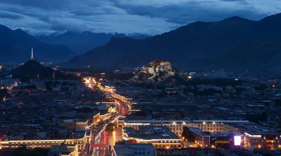 Night view of Lhasa, Tibet