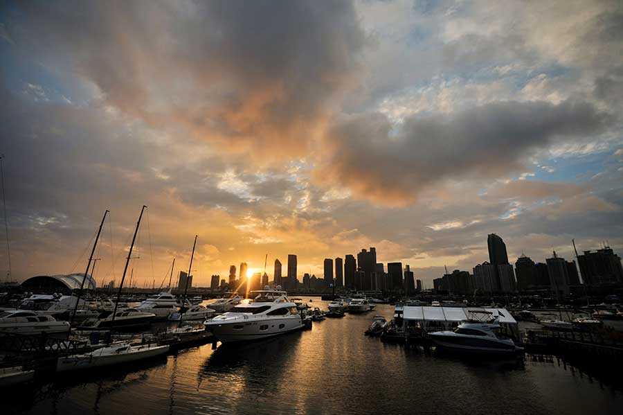 Mesmerizing sunset in Qingdao