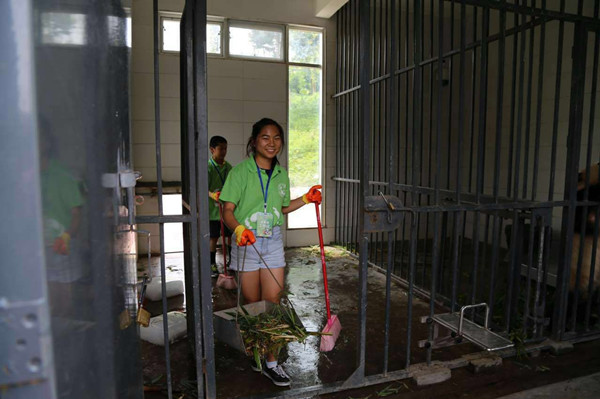 Student volunteer gets up close and personal with China's giant pandas