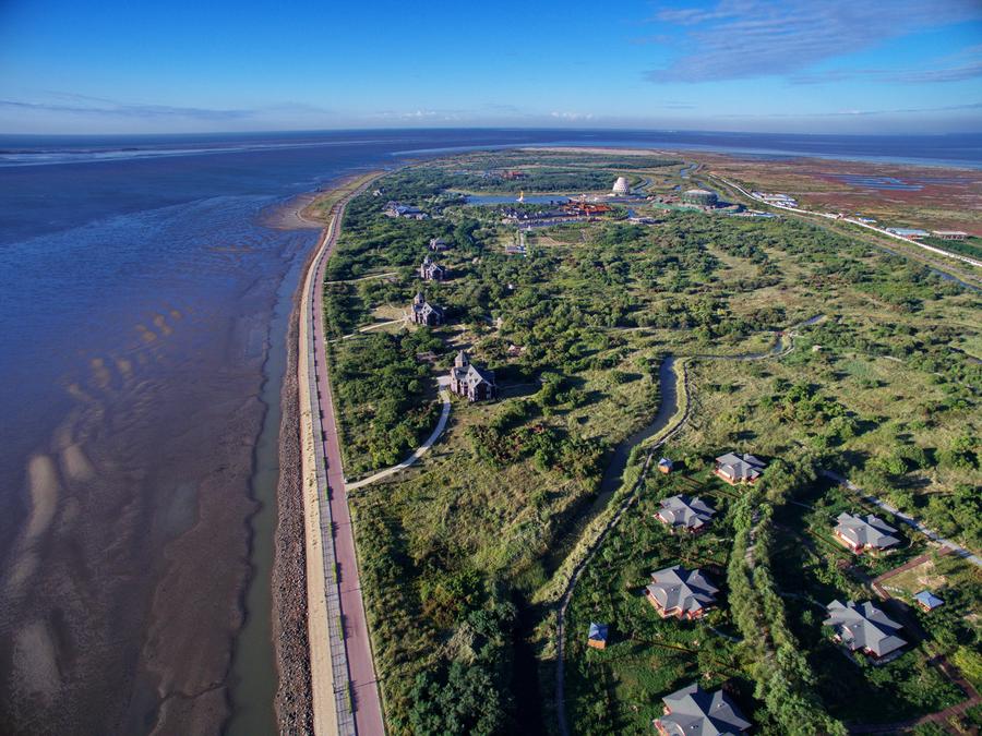 A panoramic view of Tangshan Bay International Tourism Islands