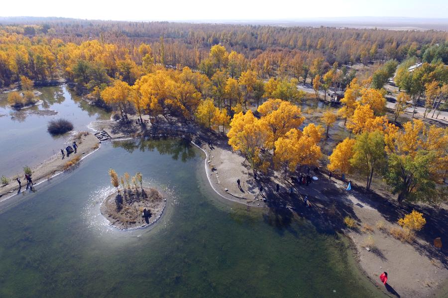 Autumn scenery of Badain Jaran Desert