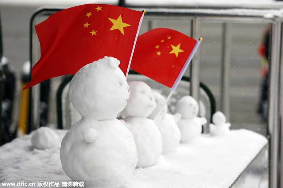 Shrouded in heavy snowfall, Palace Museum greets a good many visitors